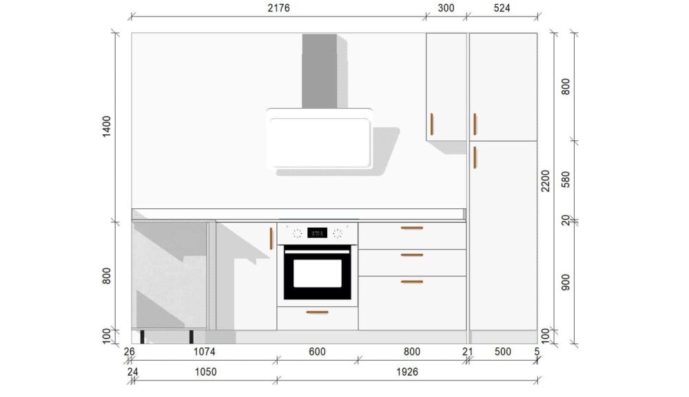 Planos cocina en L colorlam